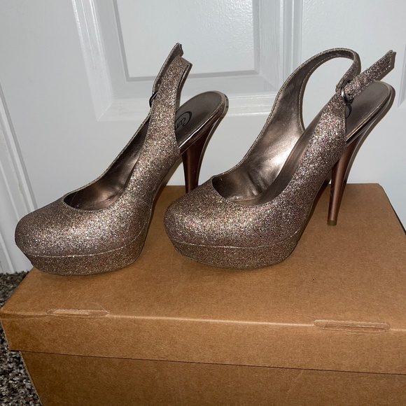 Candie's glitter platform slingback stiletto heel Size 6 - Picture 2 of 7